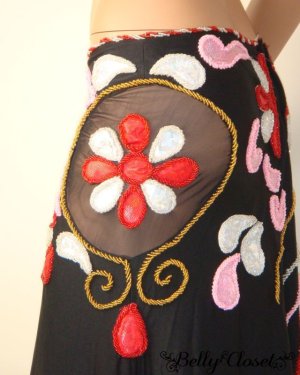 画像3: エジプト発★刺繍で魅せる　黒地にマットな装飾が印象的