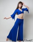 画像1: 【レッスン着】　トップス＆パンツの上下2点セット　肌触りのいい青ストレッチ生地は着心地抜群☆
