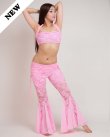 画像1: 【レッスン着】　トップス＆パンツの上下2点セット　SEXYなレースもベビーピンクならかわいく着られる！ヒップスカーフ付　レッスン中もアガります